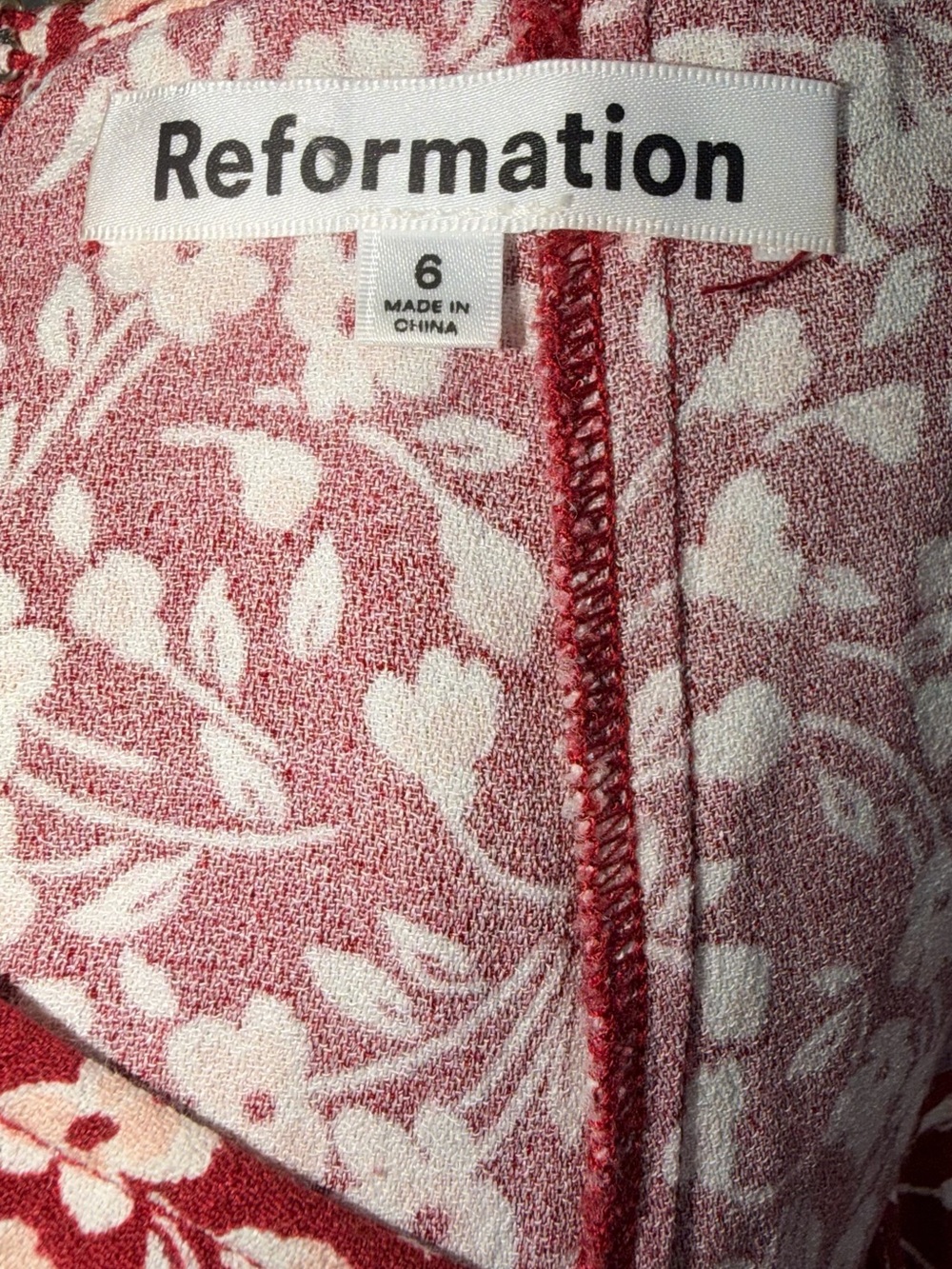 Reformation Zoe Red Flowered Midi Skirt Size 6 - Picture 2 of 7